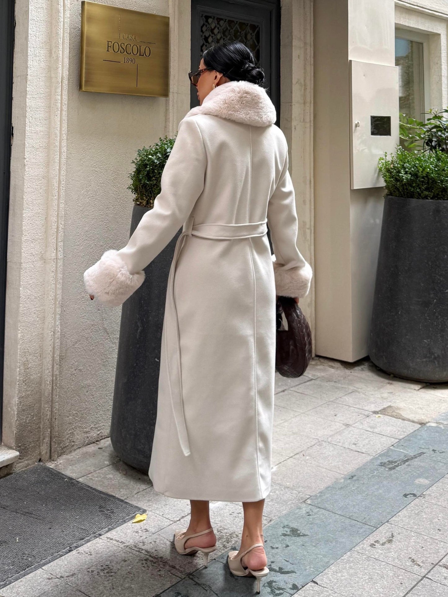 Faux Fur Collar Coat